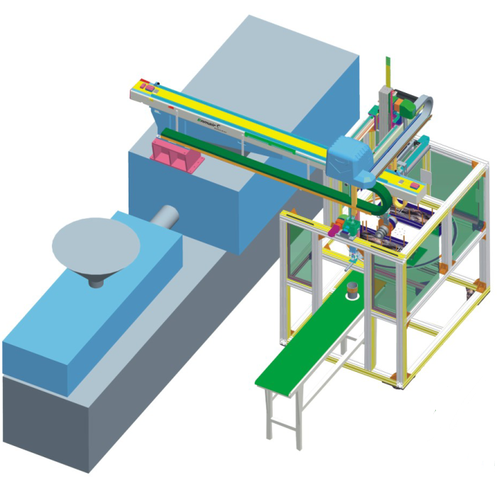 Top entry In-Mold-Labeling system