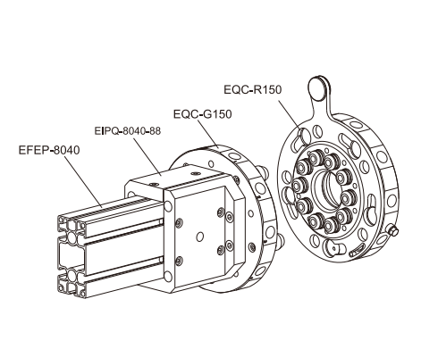 Interface For Square Profile Quick Changer (kit with screws)